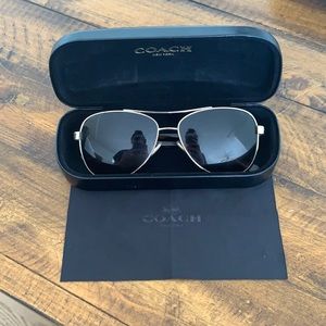 Coach gold aviator sunglasses